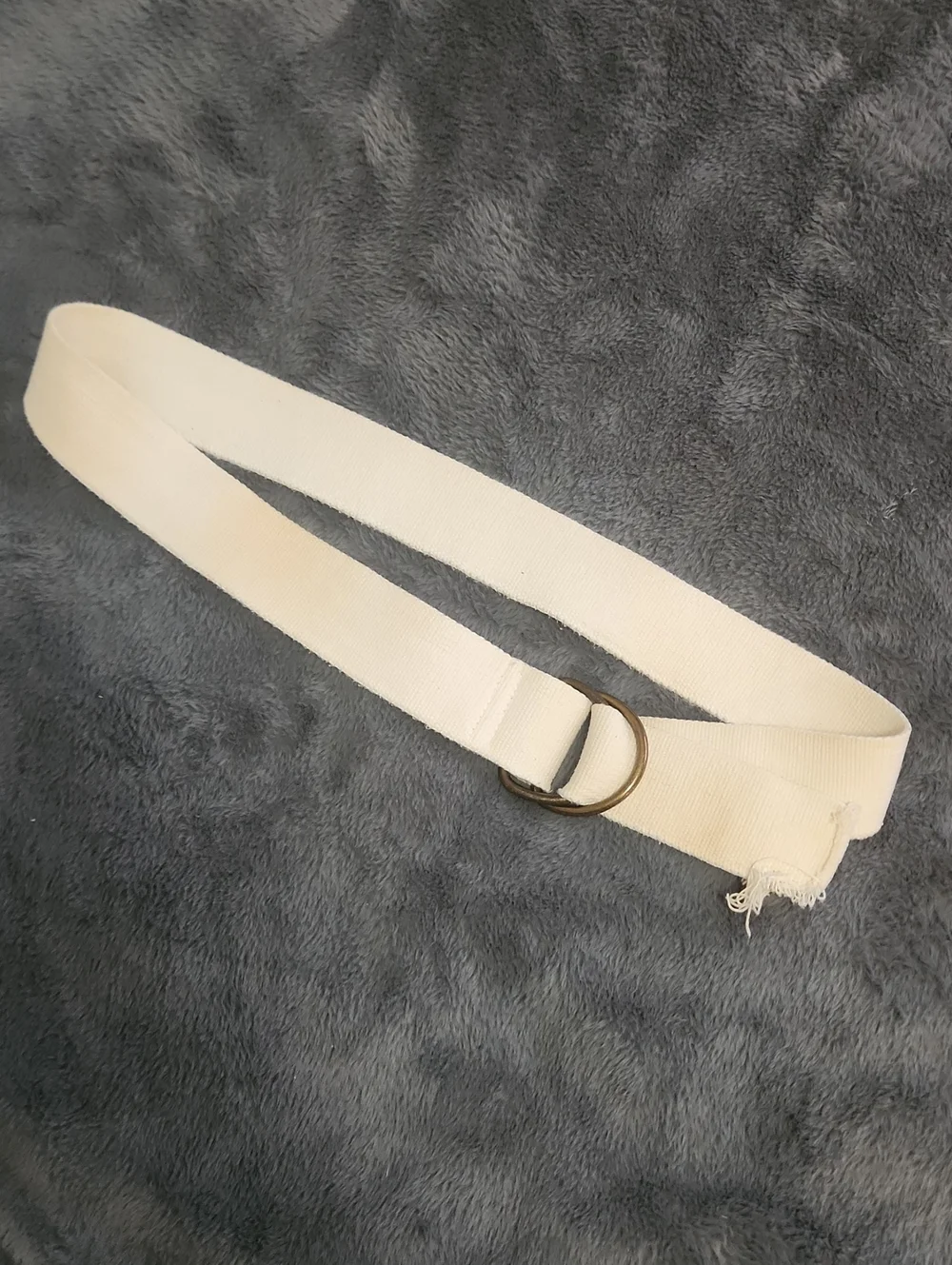 Classic Cream D-Ring Webbing Belt